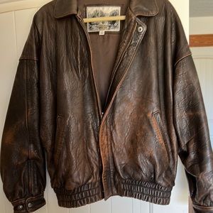 Leather Bombers Jacket